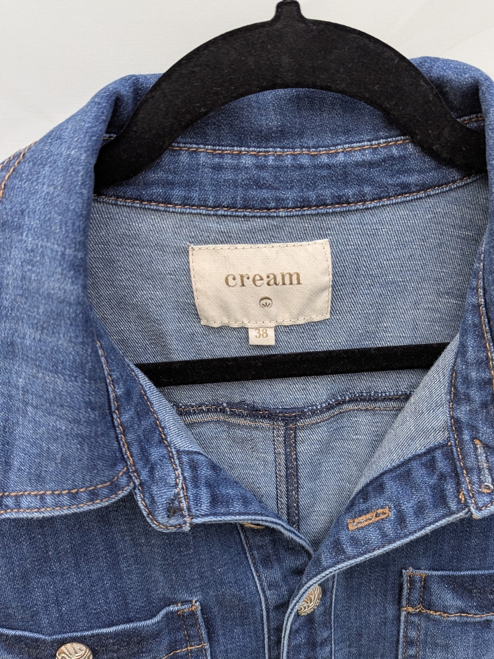 Denim Dress Utility Pocket Classic Wash Mini Shirt Dress Spica Style Boho Preppy - Picture 7 of 17